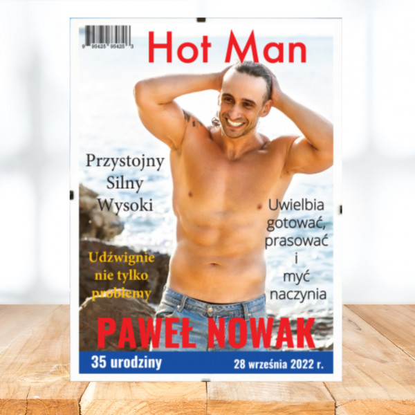 HOT MAN OKŁADKA GAZETY - PREZENT DLA MĘŻCZYZNY PLAKAT