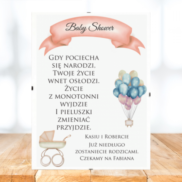 BABY SHOWER PLAKAT - PREZENT NA BABY SHOWER